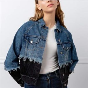 J.ING Isodora Two-Tone Blue Denim Jacket XS